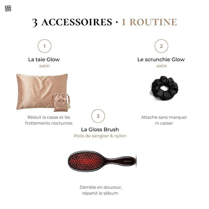 Routine cheveux DENSLY avec 3 accessoires essentiels pour limiter la casse et préserver les longueurs.