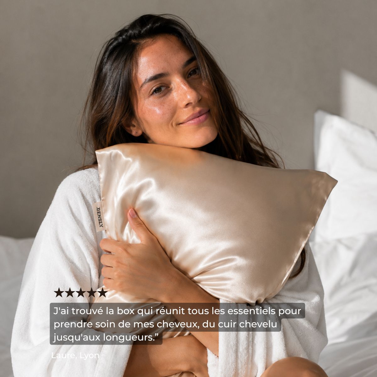 Avis client Laure sur la box capillaire complète Densly — 5 accessoires pour stimuler le cuir chevelu et préserver les longueurs