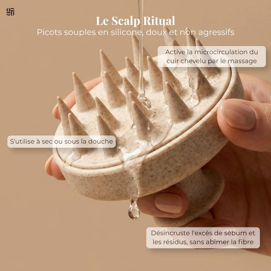 Caractéristiques du Scalp Ritual Densly : brosse massante silicone pour la microcirculation